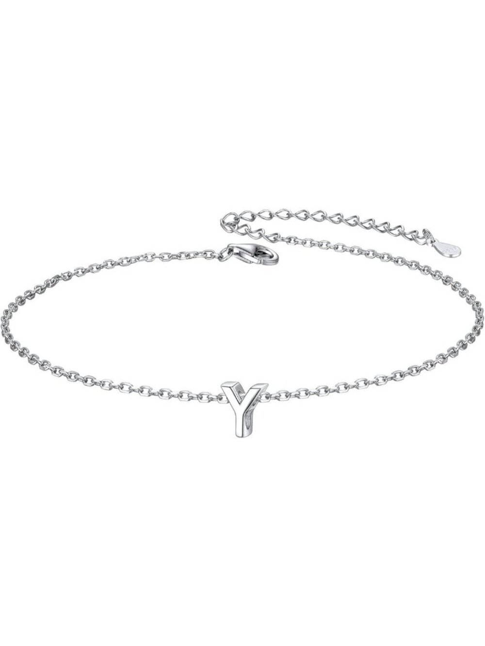 Letter Y Initial Bracelet 925 Sterling Silver Letter Bracelet Dainty